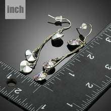 Load image into Gallery viewer, Dangling Heart Crystal Drop Earrings -KPE0241 - KHAISTA Fashion Jewellery

