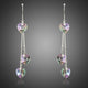 Dangling Heart Crystal Drop Earrings