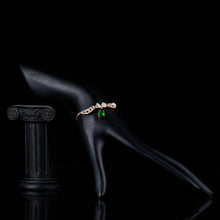 Load image into Gallery viewer, Dark Green Cubic Zirconia Butterfly Link Chain Bracelet - KHAISTA Fashion Jewellery
