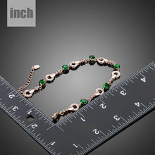 Load image into Gallery viewer, Dark Green Cubic Zirconia Link Bracelet - KHAISTA Fashion Jewellery
