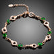 Dark Green Cubic Zirconia Link Bracelet