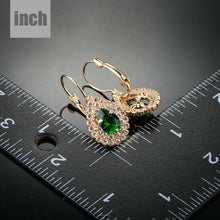 Load image into Gallery viewer, Dark Green Cubic Zirconia Raindrop Earrings - KHAISTA Fashion Jewellery
