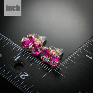 Dark Pink Butterfly Stud Earrings - KHAISTA Fashion Jewellery