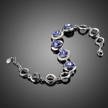 Load image into Gallery viewer, Dark Shiny Blue Crystal Chain Link Bracelet - KHAISTA Fashion Jewellery
