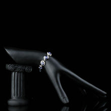 Load image into Gallery viewer, Dark Shiny Blue Crystal Chain Link Bracelet - KHAISTA Fashion Jewellery
