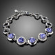 Dark Blue Crystal Chain Link Bracelet