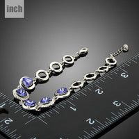 dark blue crystal chain bracelet detail view by KHAISTA