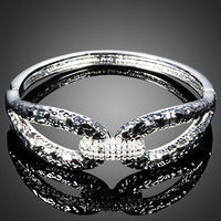 KHAISTA designer crystal cuff bangle on white background