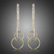 Double Circle Crystal Drop Earrings
