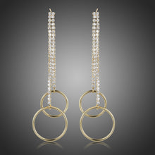 Load image into Gallery viewer, Double Circle Drop Earrings -KPE0397 - KHAISTA Fashion Jewellery
