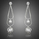 Double Flower Crystal Drop Earrings