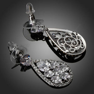 Driblet Cubic Zirconia Drop Earrings - KHAISTA Fashion Jewellery