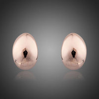 KHAISTA egg shape crystal stud earrings on white background