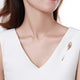 Elegant Champagne Crystal Statement Brooch