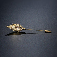 Side angle view of Khaista elegant champagne brooch