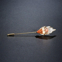 Crystal setting detail on Khaista champagne statement brooch