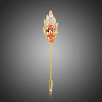 Close-up of champagne crystals on Khaista elegant brooch