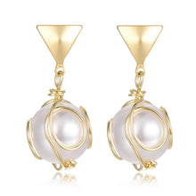 Load image into Gallery viewer, Elegant Pearl Drop Earrings -KFJE0409 - KHAISTA5
