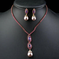 Side angle view of Khaista elegant pearl set