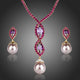Elegant Pearl Drop Earrings and Necklace Set