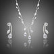 Clear Waterdrop Cubic Zirconia Necklace and Drop Earrings Set
