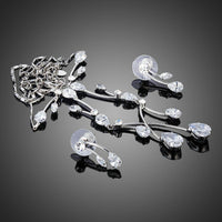 Side angle of Khaista clear waterdrop jewellery set
