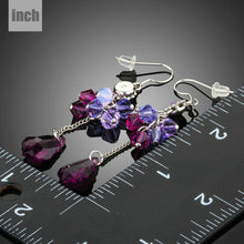 Load image into Gallery viewer, Elegant Purple Crystal Dangle Drop Earrings - KHAISTA Fashion Jewellery

