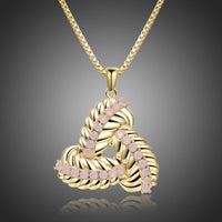 KHAISTA end to end crystal leaf necklace on white background
