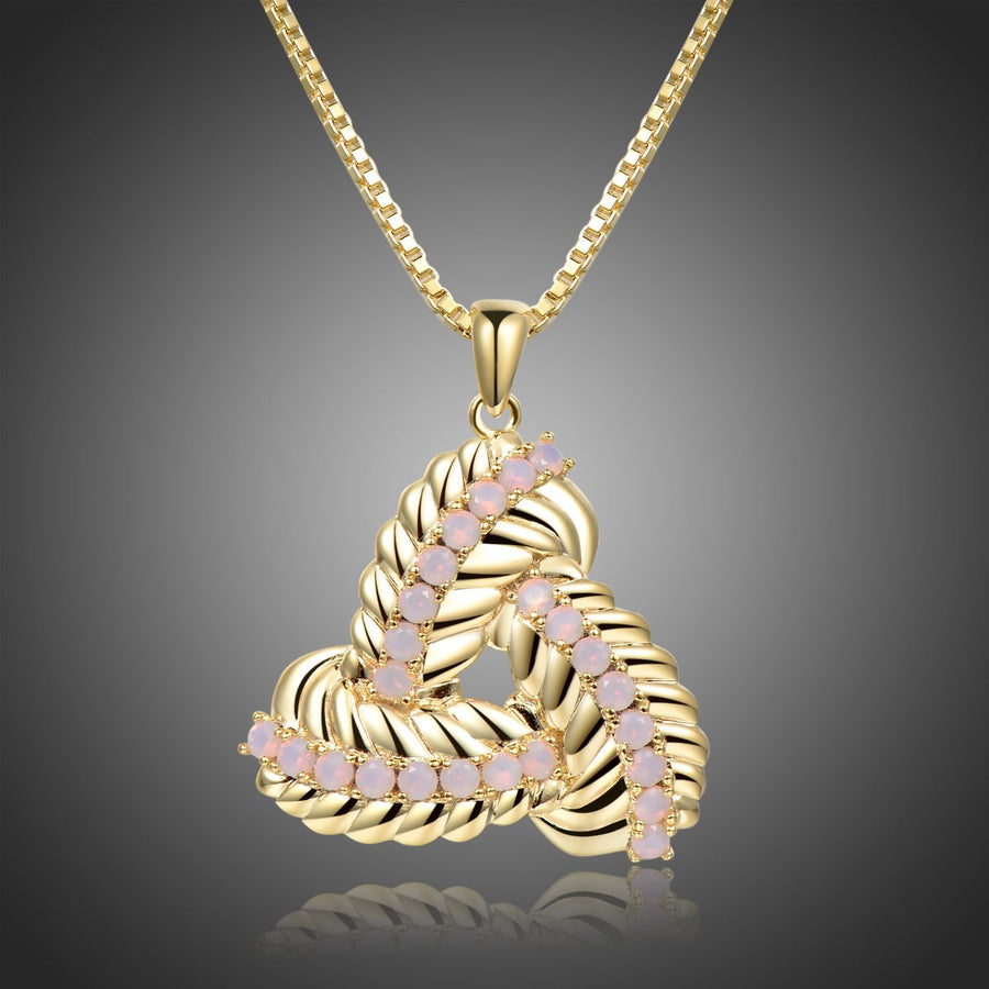 KHAISTA end to end crystal leaf necklace on white background