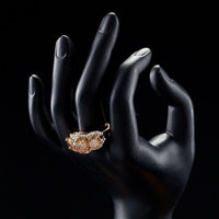 Side angle view highlighting the comfortable band silhouette of the luxury crystal engagement ceremony ring