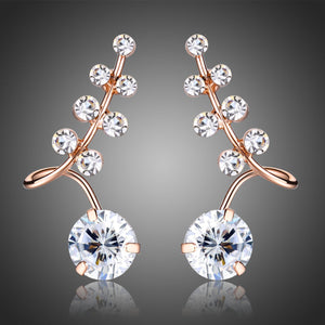 Fashion Clear Cubic Zirconia Drop Earrings -KPE0321 - KHAISTA Fashion Jewellery