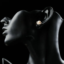 Load image into Gallery viewer, Fashion Pearl Half Ellipse Stud Earring Clear Australian Rhinestone - KHAISTA Fashion Jewellery
