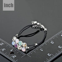 fashionable crystal strand bracelet detail view by KHAISTA