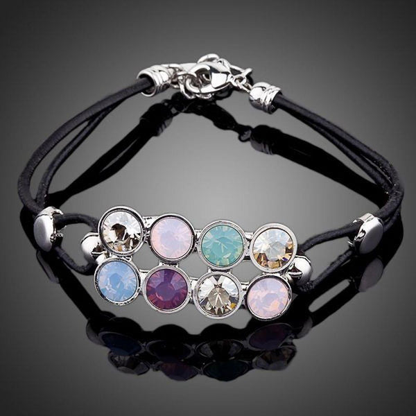 KHAISTA fashionable crystal strand bracelet on white background