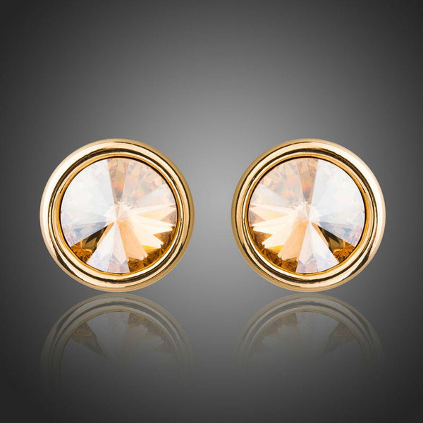 KHAISTA crystal stud earrings wedding occasion on white background