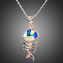 Load image into Gallery viewer, Fish Bone Crystal Necklace KPN0117 - KHAISTA Fashion Jewellery
