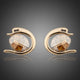 Crystal Fish Porpoising Stud Earrings