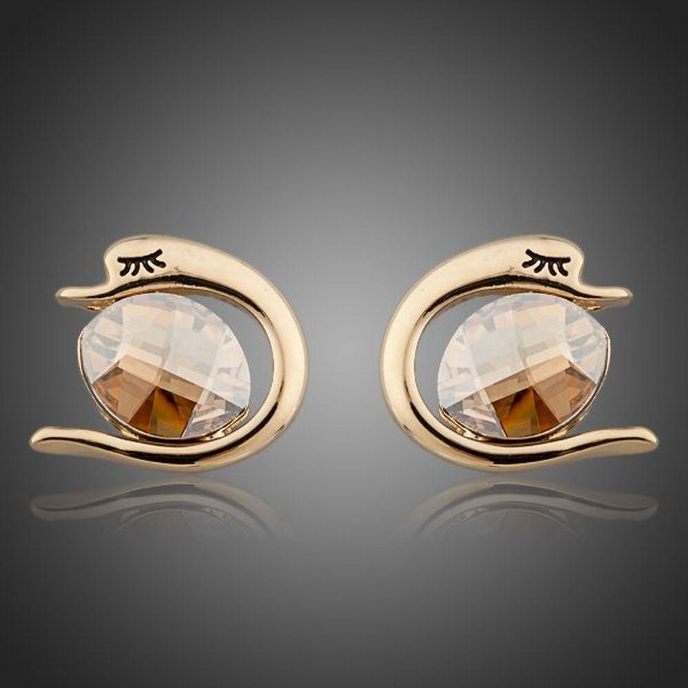 Fish Porpoising Crystal Stud Earrings - KHAISTA Fashion Jewellery