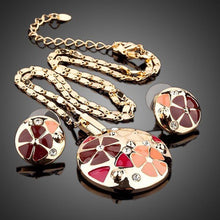 Load image into Gallery viewer, Floral Stud Earrings and Pendant Necklace Set - KHAISTA Fashion Jewellery
