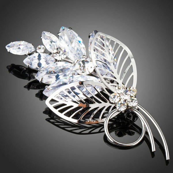 Khaista crystal flower bouquet brooch on white background