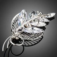 Bouquet design detail on Khaista crystal brooch
