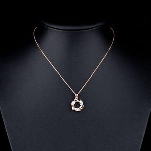 Flower Clear Cubic Zirconia Pendant Necklace KPN0050 - KHAISTA Fashion Jewellery