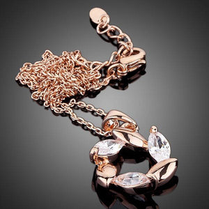 Flower Clear Cubic Zirconia Pendant Necklace KPN0050 - KHAISTA Fashion Jewellery