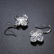 Load image into Gallery viewer, Flower Cubic Zirconia Drop Earrings -KPE0330 - KHAISTA Fashion Jewellery
