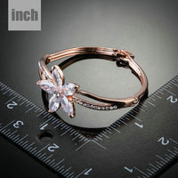 flower design CZ bangle detail view by KHAISTA