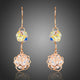 Flower Crystal Drop Hook Earrings
