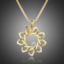 Load image into Gallery viewer, Flower Green CZ Pendant Necklace -KFJN0285 - KHAISTA5
