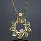 Green CZ Flower Pendant Necklace