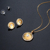 Close-up of crystal stones on Khaista gold bridal set