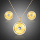Gold Floral Bridal Pendant Necklace Set